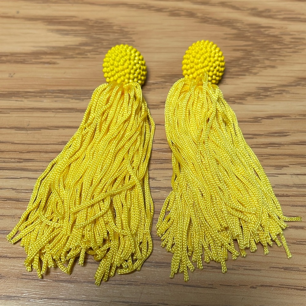 Yellow Tassel Earrings
